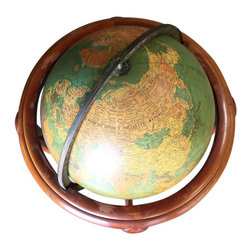Midcentury Mahogany Floor Globe by Replogle - World Globes