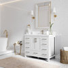 Malibu 42 Single Sink Bath Vanity in White  2" Carrara Quartz