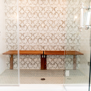 Eton Master Bath Remodel with Built-In Washer Dryer Custom Cabinet in Towson