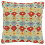Bareens Designer Rugs - Southwestern Turkish Easton Hand Woven Kilim Pillow - Embellish your home with this timeless casual chic handmade Southwestern Kilim throw pillow covers made with wool and cotton. Constructed on a loom by Nomad Turkman people with hand spun wool and Natural Vegetable dyes these beautiful Kilim pillow covers are known for their beautiful repetitive geometrical, naturalistic floral and traditional patterns yet still giving it a moden look. Masterfully artisan-crafted on traditional Kilim looms with a contemporary fashion palette producing bold intricate sharp patterns making them a standout piece in any decor.
