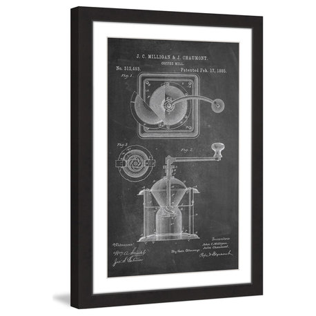 "Coffee Mill 1885 Chalk" Framed Painting Print