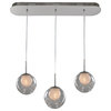 Meteor 32x14" 3-Light Contemporary Island-Light by Kalco, Clear
