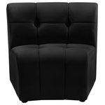 Meridian Furniture - Limitless Velvet Upholstered 1-Piece Modular Chair, Black - Invest in your home's comfort with this Limitless chair. This modular unit offers tons of flexibility in the number of ways that you can put each piece in the Limitless collection together to get the ideal customized look. Upholstered in black velvet, this beautiful piece is soft and cool to the touch, so you can feel comfortable from every angle. Button and channel tufting add to this unit's upscale look and contemporary charm.