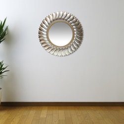 Marseille Mirror- 21.5" Diameter, Burnished Light Gold Finish Frame w/ Gold Fini - Wall Mirrors