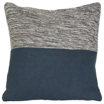 Pillow Decor, Hygge Espen Knit Pillow, Denim Blue