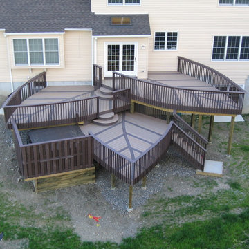 Unbelievable multi-level Trex deck looks like a leaf