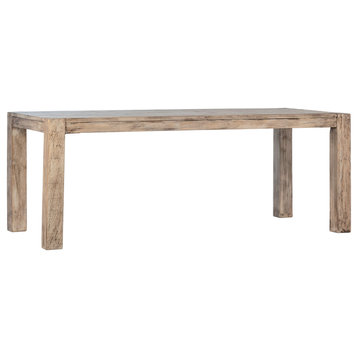 Parson 79" Wide Pine Wood Dining Table, Natural