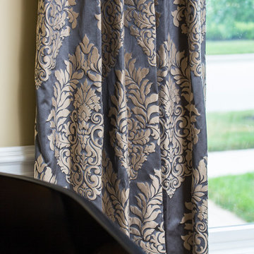 Damask Drapes in a Carmel Home