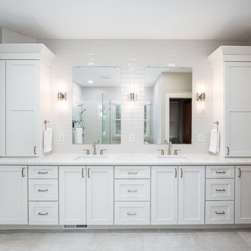 Custom Vanity Wall with Linen Towers