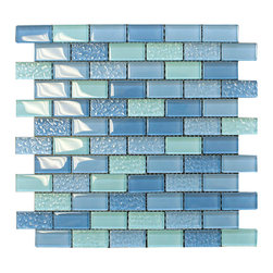 Pool Wave Crystal Subway Glass Mosaic Tiles Collection - Home Accessories & Decor