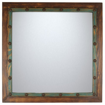 Rustic Mirror, Blue Sierra Vanity Accent Mirror-30x30 inches