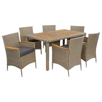 Sunnydaze Foxford 7-Piece Outdoor Dining Patio Furniture Set With Cushions