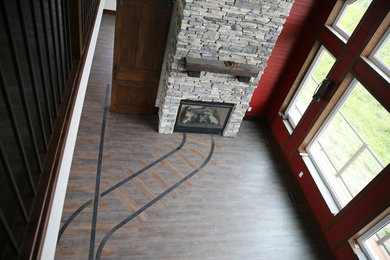 Inspiration for an industrial home design remodel in Calgary