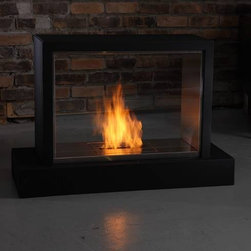 Real Flame Black Insight Ventless Fireplace - Indoor Fireplaces