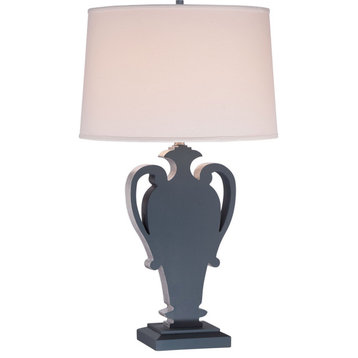 ML 1 Light Table Lamp, Ocean Blue/Silver Leaf
