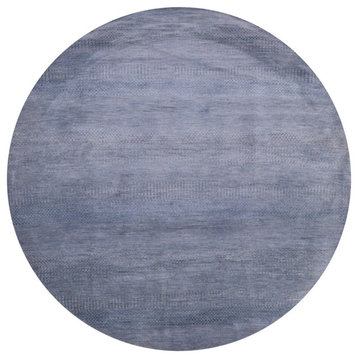 6' Round Savannah Grass Hand Knotted Wool and Silk Rug Q11468