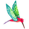 Novica Handmade Pink And Green Hummingbird Papier Mache Ornament