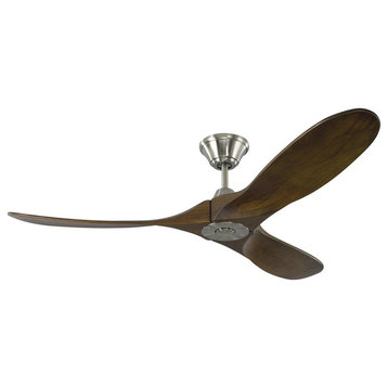 52 Inch Propeller Ceiling Fan Remote Control (3-Blade)-Brushed Steel