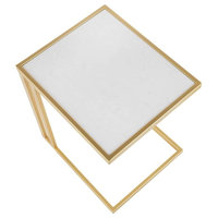 Side Table in White and Gold