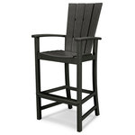Polywood - Polywood Quattro Adirondack Bar Chair, Black - With curved arms and a contoured seat and back for comfort, the Quattro Adirondack Bar Chair is ideal for outdoor dining and entertaining. Constructed of durable POLYWOOD lumber available in a variety of attractive, fade-resistant colors, this all-weather bar chair will never require painting, staining, or waterproofing.