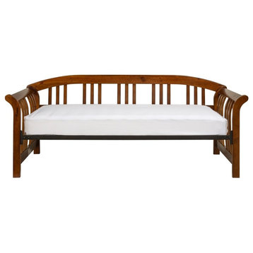 Bowery Hill Wood Mission-Style Daybed with Suspension Deck in Walnut