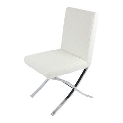 Cleopatra Faux Leather Dining Chair In White | modGSI - Dining Chairs