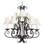 Maxim Lighting - Maxim Lighting 12216OI/SHD123 Manor - Nine Light 2-Tier Chandelier - Manor Nine Light 2-Tier Chandelier Oil Rubbed Bronze ShadeThis decorative classic in Oil Rubbed Bronze finish is both dramatic and subtle, with or without shades.Oil Rubbed Bronze Finish - With ShadeThis decorative classic in Oil Rubbed Bronze finish is both dramatic and subtle, with or without shades. *Number of Bulbs: 9 *Wattage: 60W * BulbType: A19 Medium Base *Bulb Included: No *UL Approved: Yes