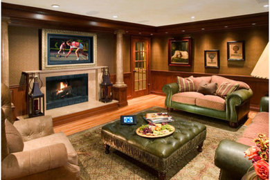 Inspiration for a timeless home theater remodel in New York