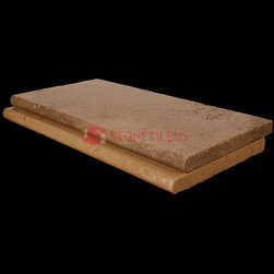 noce bullnose travertine pool copings 16x24 wet - Wall And Floor Tile