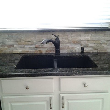 Stacked Stone Backsplash