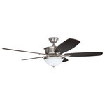 Litex - Litex CAF56BNK5CRS SOE NAPOLI - 56" Single Light Ceiling Fan - Litex Industries - Litex Soe Napoli is designed with frosted glass and a sleek brushed nickel finish. Includes a handheld remote that allows you to control three speeds with an independent light button for ambience. The high performance motor delivers powerful air movement with quiet performance so you create a cooling breeze or reverse the direction and use it to circulate warm air throughout the room, two great ways to save energy and keep cool or warm. It also carries a limited lifetime warranty. Litex Industries "Engineered for Excellence".