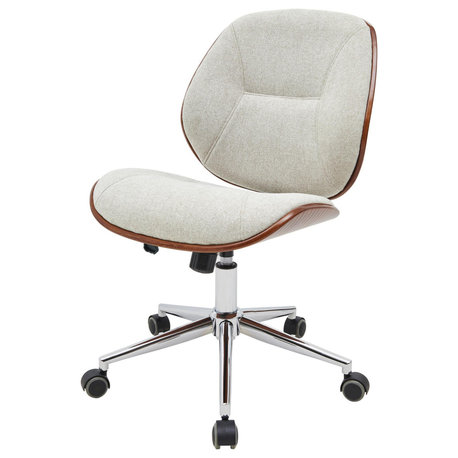 Shaun Bamboo Office Chair, Havana Linen, Fabric