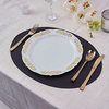 6 Glittered 12" Oval Faux Leather Placemats