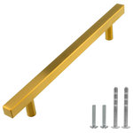 Modket - Satin Brass Gold Handle Pull 6-1/4" (160mm) Hole Centers, 8-3/4" Length - Features