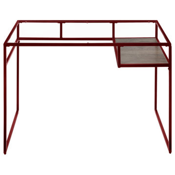 Acme Desk With Red And Glass 92584