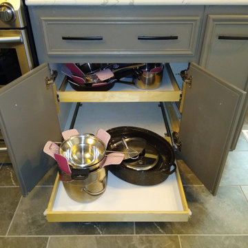 Pull outs shelves make pantry more useful