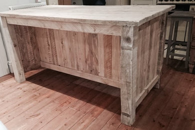 Bespoke reclaimed kitchen island