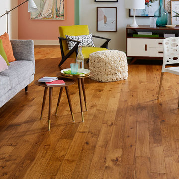 Colorful Living Room, Engineered Hickory Hardwood, Timeless Textures Hazelnut