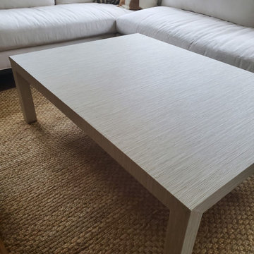 Faux Grasscloth coffee table Great and Worthy White