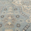 6'x9' Hand Knotted Wool Geometric Oriental Area Rug Blue, Ivory