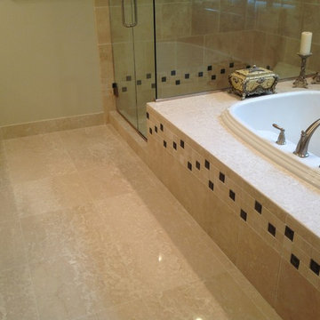 Botticino marble master bath