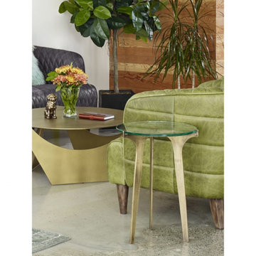 Modern Glass and Lucite Side End Tables
