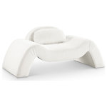 Meridian Furniture - Austin Upholstered Chair, Cream, Microsuede Corduroy, Accent Chair - Dare to be different with the Austin cream corduroy accent chair. Its avant-garde design and luxurious corduroy upholstery offer a truly unexpected seating experience. The chair is a modern marvel that redefines comfort and style with its innovative design to create a truly unforgettable piece.