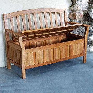 Natural Eucalyptus Storage Bench
