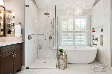 Example of a trendy bathroom design in Tampa