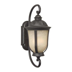 Exteriors by Craftmade - Frances II Oiled Bronze Three-Light Outdoor Wall Mount with Tea Stained Scavo Gl - Outdoor Wall Lights And Sconces