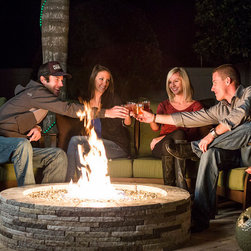 48" Round Granite Fire Pit- Gas Kit - Fire Pits