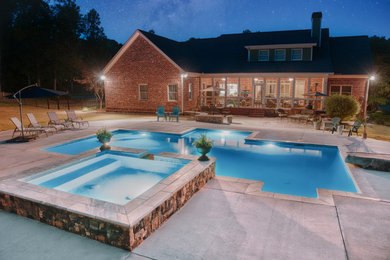 Example of a backyard rectangular pool design in Atlanta