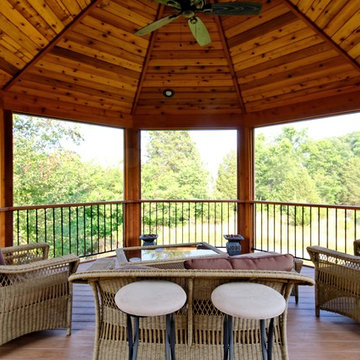 A Multilevel Outdoor Oasis featuring Timbertech Decking and Screened In Gazebo