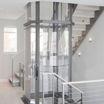 Glass Elevator in Staircase